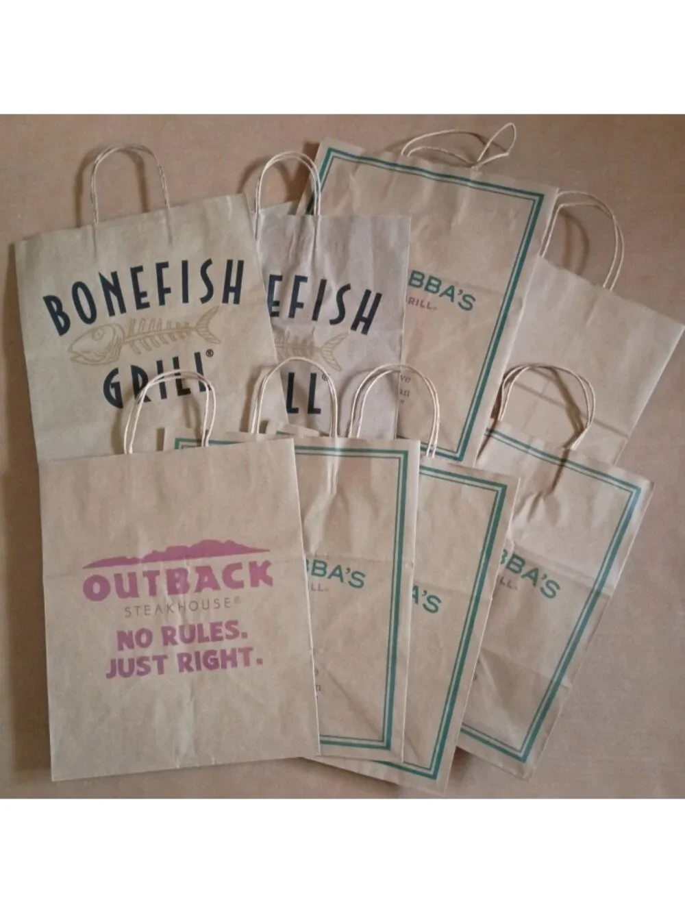 25 brown kraft paper bags with handles